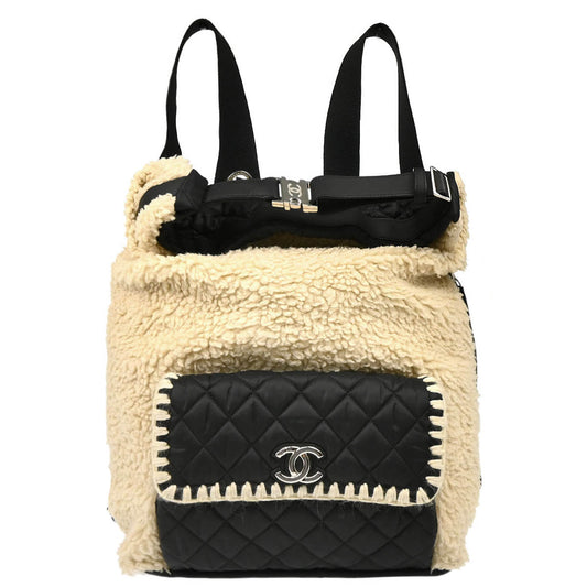 Chanel 2018-2019 White Black Wool Nylon 2way Backpack