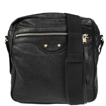 Balenciaga Black Leather Messenger Shoulder Bag