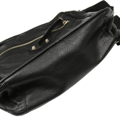 Balenciaga Black Leather Messenger Shoulder Bag