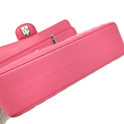 Chanel 2019 Pink Calfskin Caviar Medium Classic Double Flap Shoulder Bag