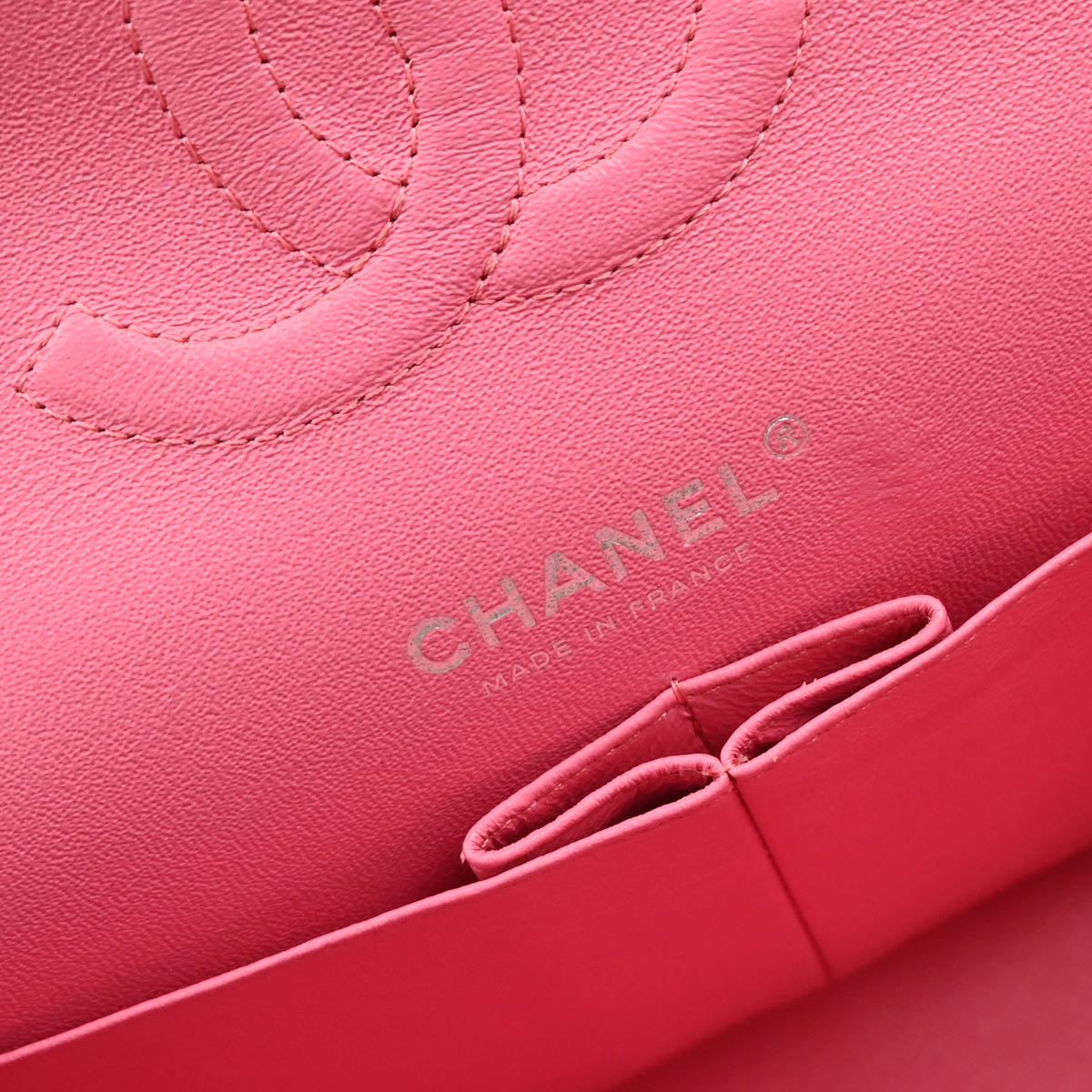 Chanel 2019 Pink Calfskin Caviar Medium Classic Double Flap Shoulder Bag