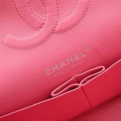 Chanel 2019 Pink Calfskin Caviar Medium Classic Double Flap Shoulder Bag