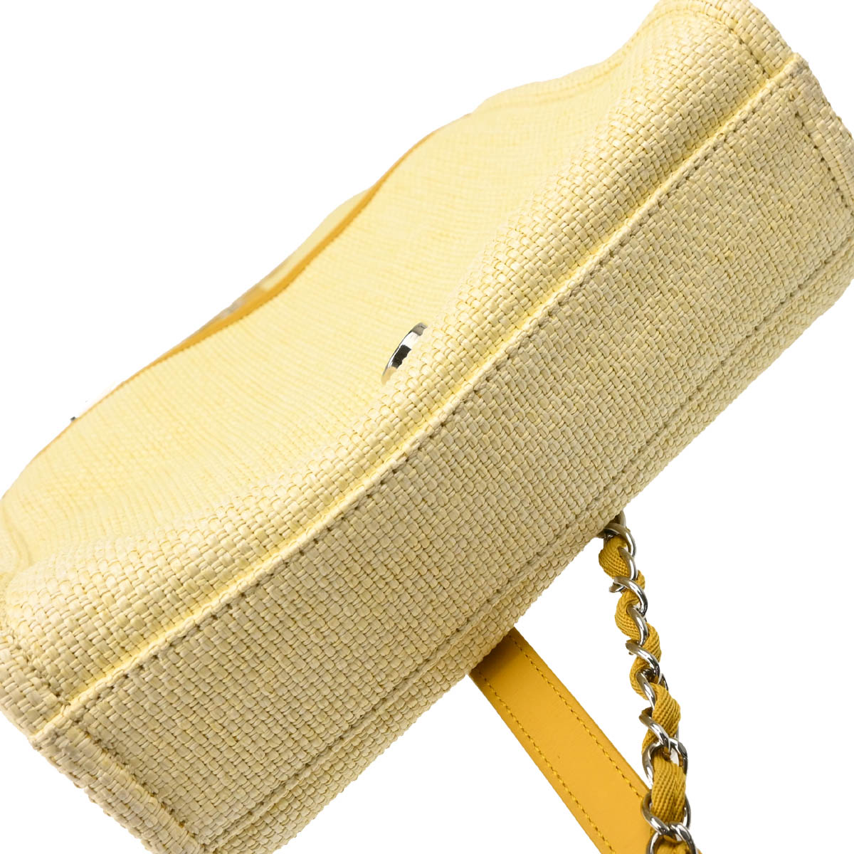Chanel 2015-2016 Yellow Straw Deauville Shoulder Bag