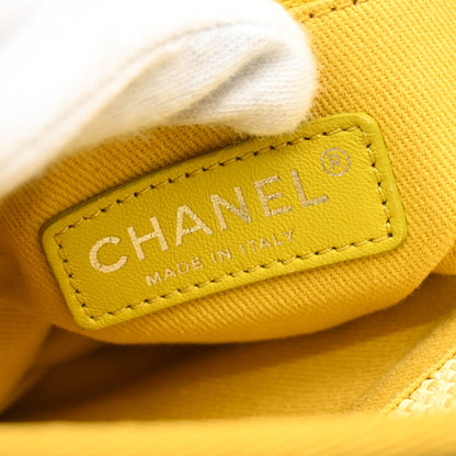 Chanel 2015-2016 Yellow Straw Deauville Shoulder Bag