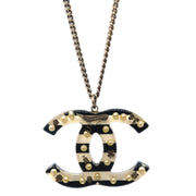 Chanel Chain Pendant Necklace Costume Pearl Gold 06A