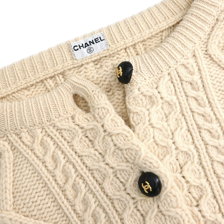 Chanel Cardigan Fisherman Sweater Ivory