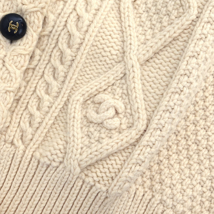 Chanel Cardigan Fisherman Sweater Ivory