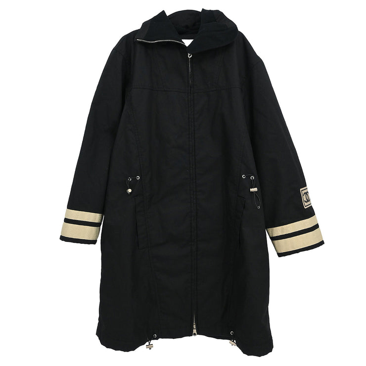 Chanel 2002 Sport Line Zip Up Coat Black #42