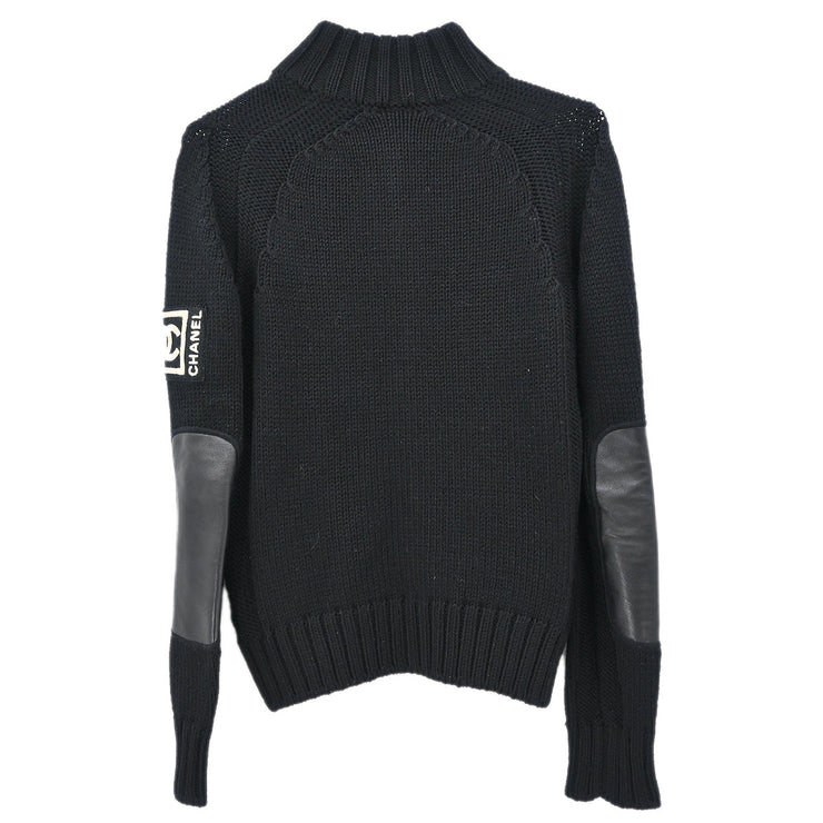 Chanel 2007 Sports Line Zip Up Sweater Black #34