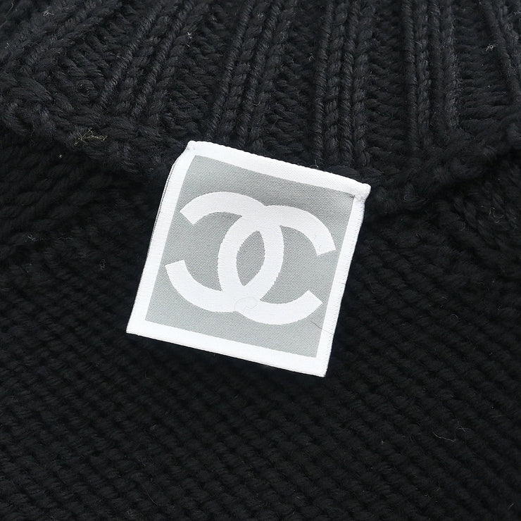 Chanel 2007 Sports Line Zip Up Sweater Black #34