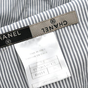 Chanel 1999 Short Sleeve Shirt Blouse White Light Blue 99P #38