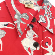 Hermes Shirt Blouse Red #44