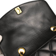 Chanel 1991-1994 Black Lambskin Small Diana Shoulder Bag