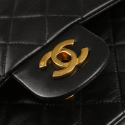 Chanel 1996-1997 Black Lambskin Medium Classic Double Flap Shoulder Bag