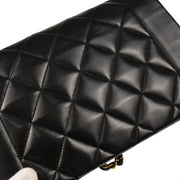 Chanel 1991-1994 Black Lambskin Small Diana Shoulder Bag