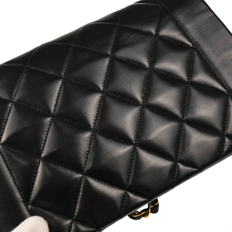 Chanel 1991-1994 Black Lambskin Small Diana Shoulder Bag