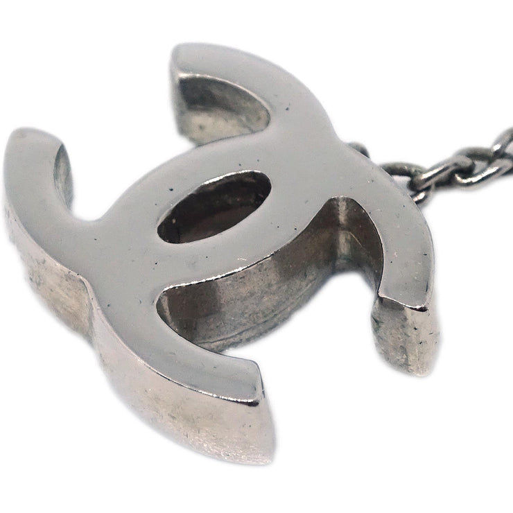 Chanel Cassette Tape Piercing Earrings Rhinestone Silver
