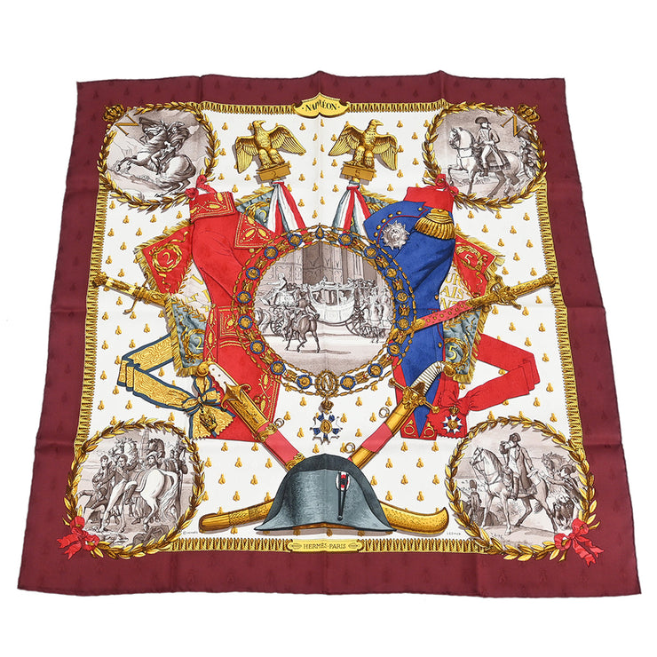 Hermes Scarf Carre 90 Napoleon Bordeaux Small Good