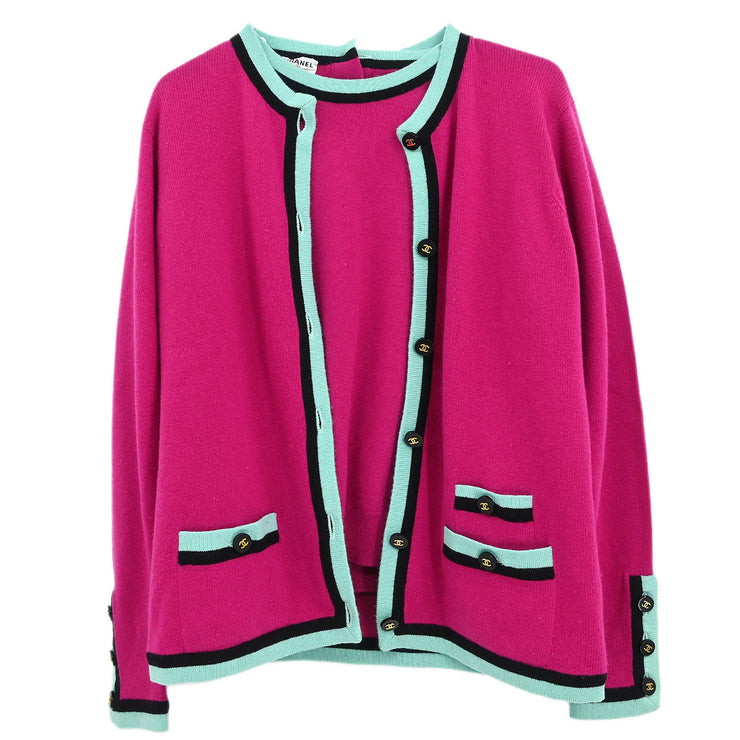 Chanel Ensemble Cardigan Top Pink