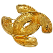 Chanel Quilted CC Brooch Pin Gold 1153