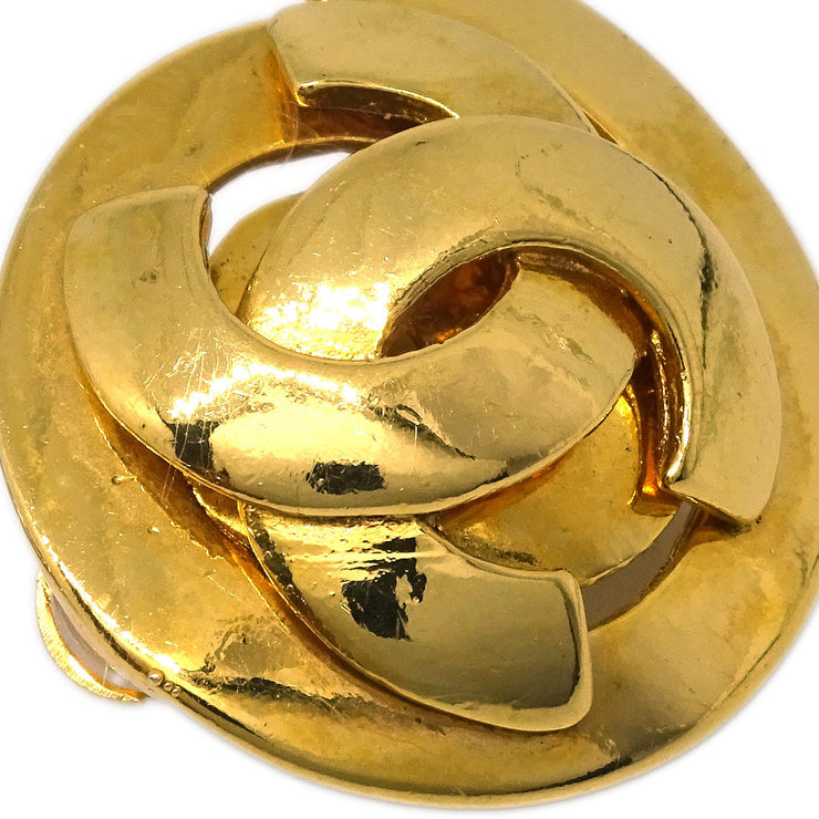 Chanel Button Earrings Clip-On Gold 95P