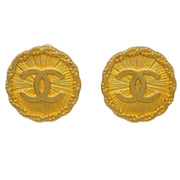 Chanel Button Earrings Clip-On Gold 94P