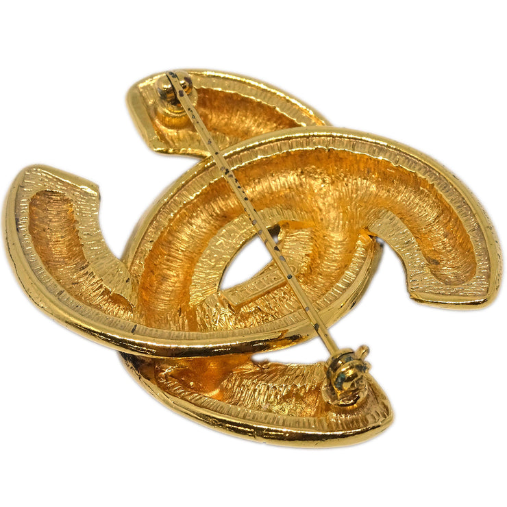 Chanel Quilted CC Brooch Pin Gold 1142