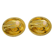 Chanel Button Earrings Clip-On Gold