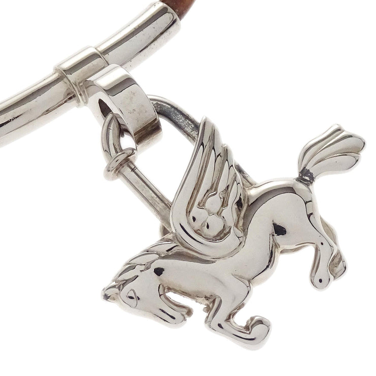 Hermes Le Cheval Pegasus 1993 Cadena Pendant Choker Necklace Silver