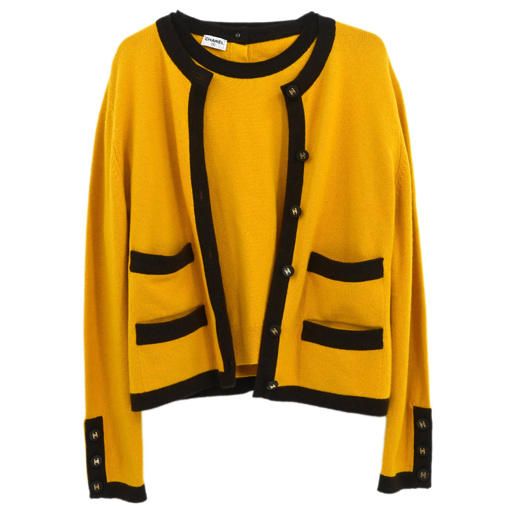 Chanel Ensemble Cardigan Top Yellow