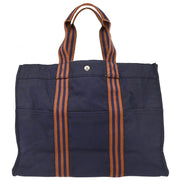 Hermes Navy Canvas Fourre Tout GM Tote Handbag