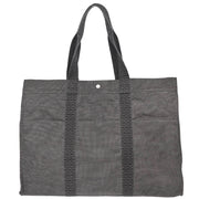 Hermes Gray Canvas Herline Tote TGM Handbag