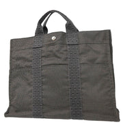 Hermes Gray Canvas Herline Tote MM Bag