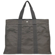 Hermes Gray Canvas Herline Tote GM Handbag