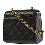 Chanel 1994-1996 Black Lambskin Flap Shoulder Bag