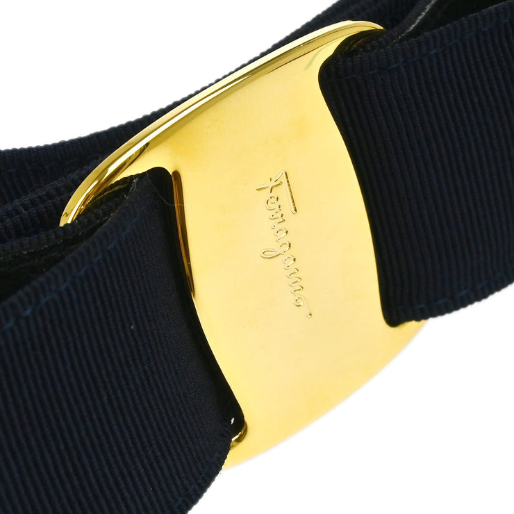 Salvatore Ferragamo Navy Canvas Belt #S Small Good