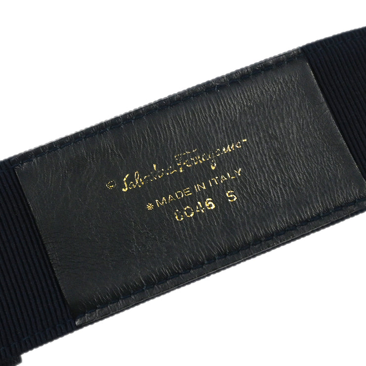 Salvatore Ferragamo Navy Canvas Belt #S Small Good