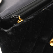 Chanel 1996-1997 Black Velvet Handbag