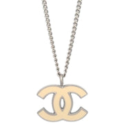 Chanel CC Chain Necklace Pendant Silver 06P