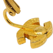 Chanel Gold CC Earrings Rhinestone Clip-On 2092