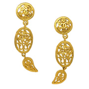 Chanel Dangle Earrings Clip-On Gold 95A