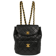 Chanel 1996-1997 Black Lambskin Large Duma Backpack