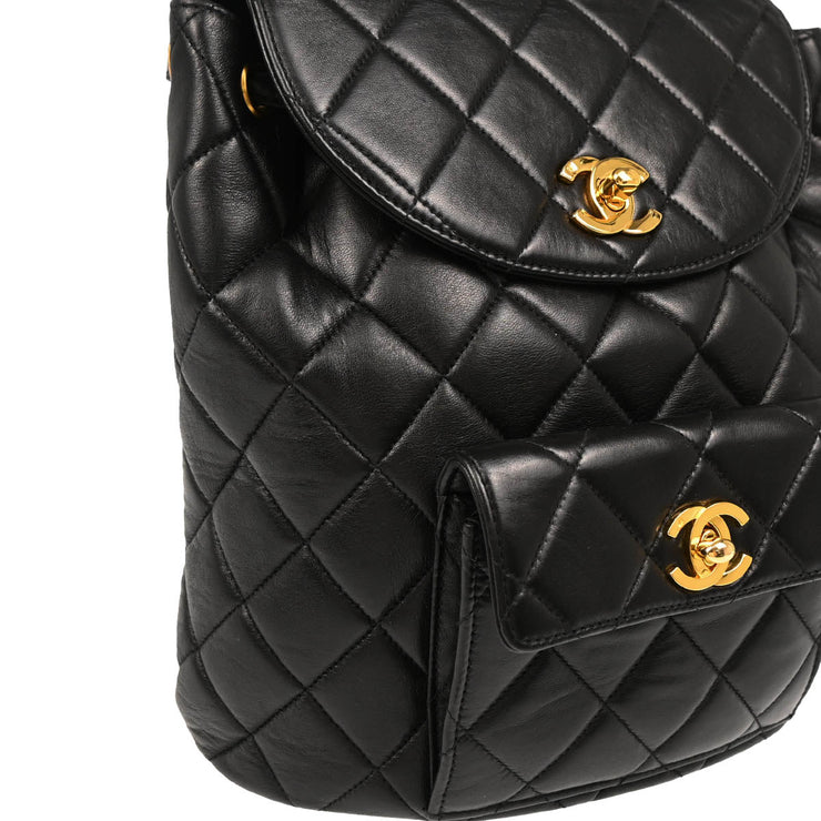 Chanel 1996-1997 Black Lambskin Large Duma Backpack