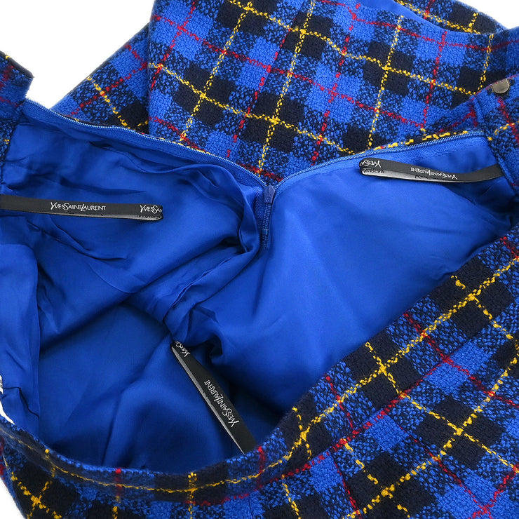 Yves Saint Laurent Setup Suit Jacket Skirt Blue #36