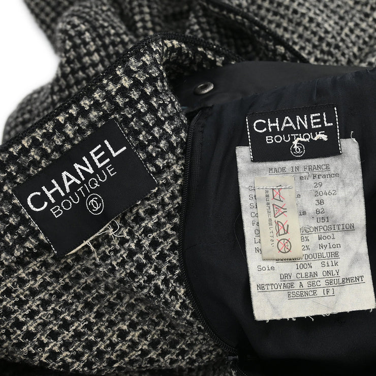 Chanel Setup Suit Jacket Skirt Gray 29 #38