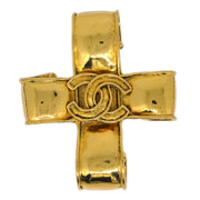 Chanel Cross Brooch Pin Gold 94P