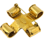 Chanel Cross Brooch Pin Gold 94P