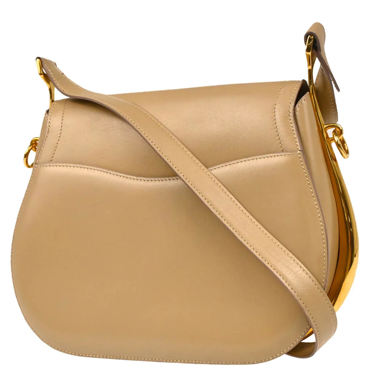 Hermes 1983 Beige Box Calf Passe Guide Shoulder Bag
