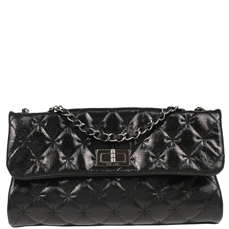 Chanel 2005-2006 Black Lambskin Mademoiselle Lock Shoulder Bag