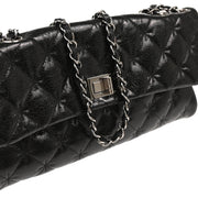 Chanel 2005-2006 Black Lambskin Mademoiselle Lock Shoulder Bag